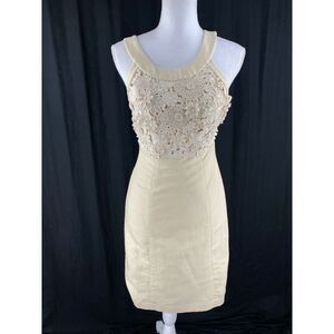 Anthropologie Postmark Cream‎ Linen Oleander Sleeveless Dress Size 0 Neutral